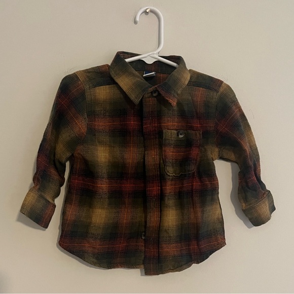 Old Navy - Cozy Long-Sleeve Plaid Pocket
Shirt for Toddler Boys -  18-24 months - Picture 3 of 7